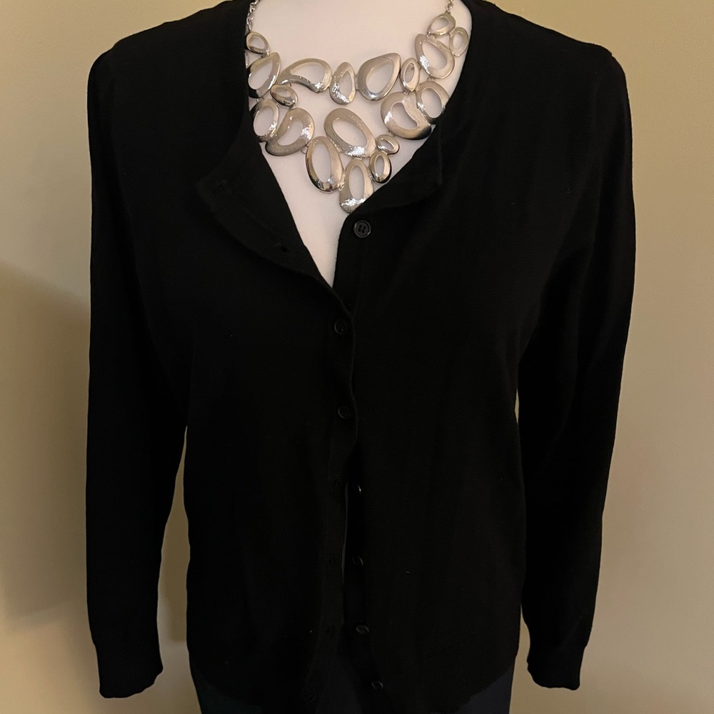 Verve Ami Black Cardigan Sweater like new Large button down